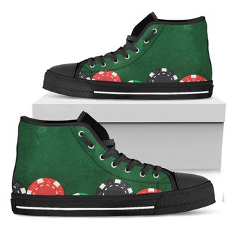 Casino Poker Chips Print Black High Top Shoes - Monsterry AU