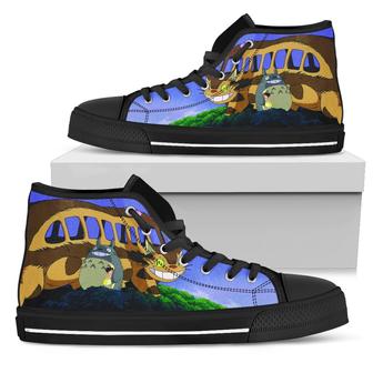 Catbus Totoro Sneakers High Top Shoes Anime Fan Gift Idea - Monsterry CA