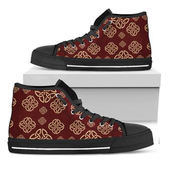 Celtic Knot Symbol Black High Top Shoes - Monsterry CA