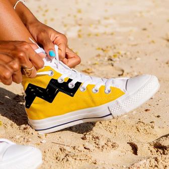 Charlie Brown Zig Zag Canvas High Top Shoes Sneakers | Favorety