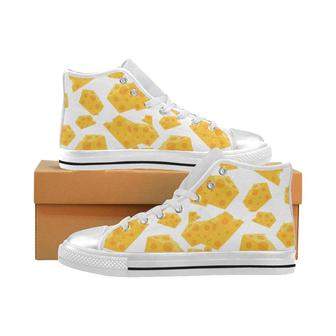 Cheese slice pattern Women's High Top Shoes White - Monsterry