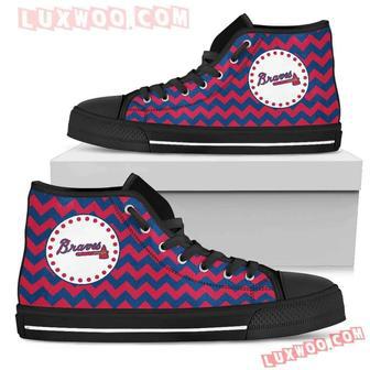 Chevron Broncos Atlanta Braves High Top Shoes Sport Sneakers | Favorety AU