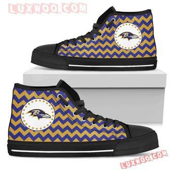 Chevron Broncos Baltimore Ravens High Top Shoes Sport Sneakers | Favorety CA