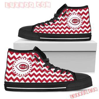 Chevron Broncos Cincinnati Reds High Top Shoes Sport Sneakers | Favorety