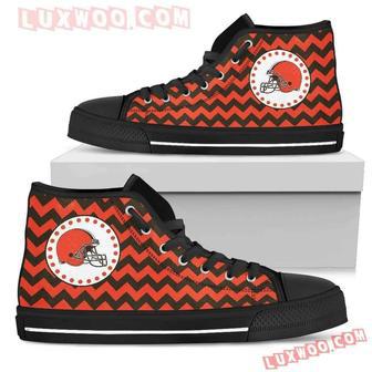 Chevron Broncos Cleveland Browns High Top Shoes Sport Sneakers | Favorety CA