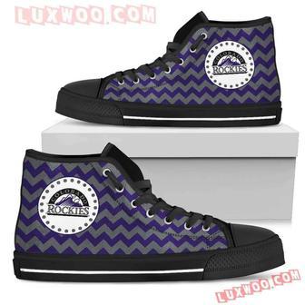 Chevron Broncos Colorado Rockies High Top Shoes Sport Sneakers | Favorety CA