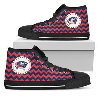 Chevron Broncos Columbus Blue Jackets High Top Shoes | Favorety AU