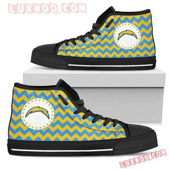 Chevron Broncos Los Angeles Chargers High Top Shoes Sport Sneakers | Favorety UK