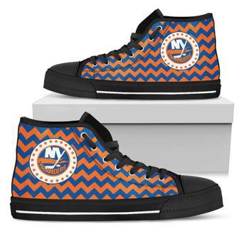 Chevron Broncos New York Islanders High Top Shoes | Favorety CA