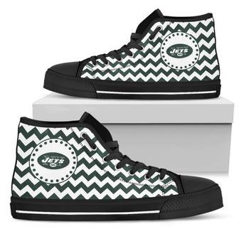 Chevron Broncos New York Jets High Top Shoes | Favorety