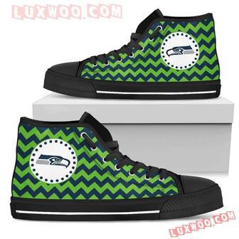 Chevron Broncos Seattle Seahawks High Top Shoes Sport Sneakers | Favorety UK