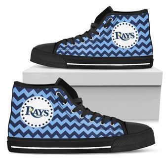 Chevron Broncos Tampa Bay Rays High Top Shoes | Favorety