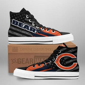 Chicago Bears High Top Shoes Custom American Flag Sneakers | Favorety AU