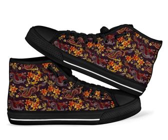 Chinese Floral Dragon Men Women'S High Top Shoes - Monsterry UK
