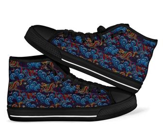 Chinese Wave Dragon Men Women'S High Top Shoes - Monsterry CA
