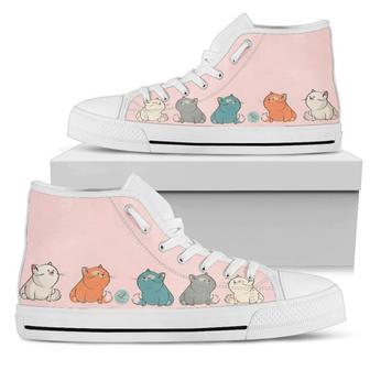 Chubby Cats Women's High Top Shoes Gift For Cat Lover - Monsterry AU
