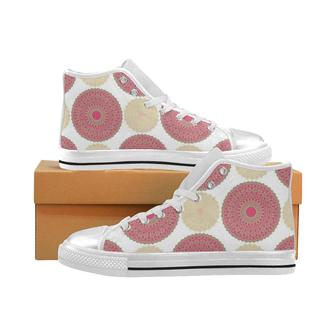 Circle indian pattern Women's High Top Shoes White - Monsterry