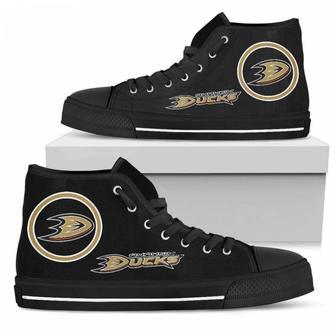 Circle Logo Anaheim Ducks High Top Shoes | Favorety