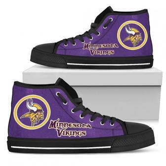 Circle Logo Minnesota Vikings High Top Shoes | Favorety UK