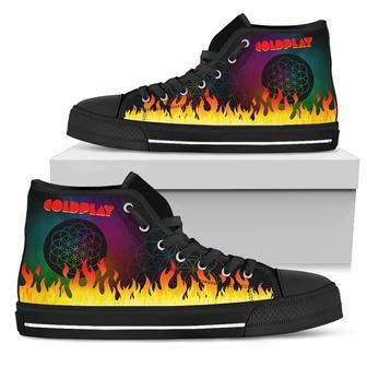 Coldplay Sneakers Flame High Top Shoes Music Fan | Favorety UK