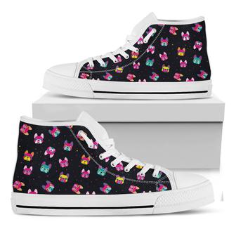 Coloful French Bulldog Print White High Top Shoes - Monsterry CA