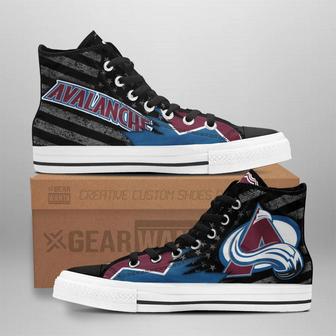 Colorado Avalanche High Top Shoes Custom American Flag Sneakers | Favorety CA