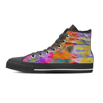 Colorful Abstract Tie Dye Women's High Top Shoes - Monsterry CA