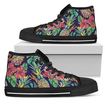 Colorful Aloha Pineapple Pattern Print Men's High Top Shoes - Monsterry AU