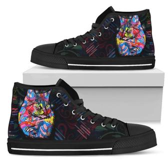 Colorful Cat Women's High Top Shoes For Cat Lover - Monsterry UK