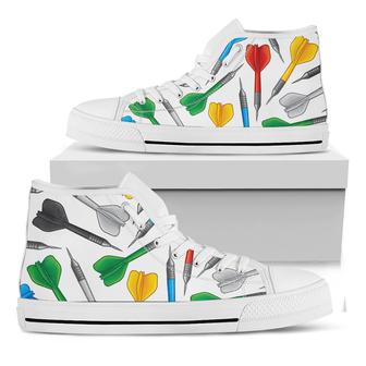 Colorful Darts Pattern Print White High Top Shoes - Monsterry AU
