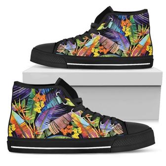 Colorful Leaves Tropical Men's High Top Shoes - Monsterry AU