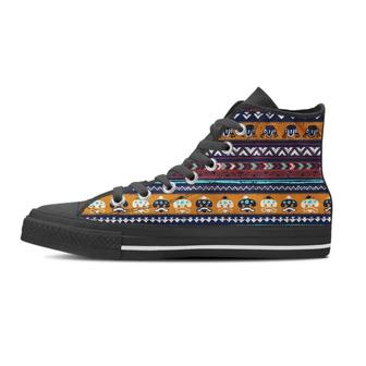 Colorful Neon Ethic Aztec Maya Print Men's High Top Shoes - Monsterry