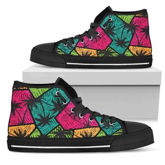 Colorful Palm Tree Men's High Top Shoes - Monsterry UK
