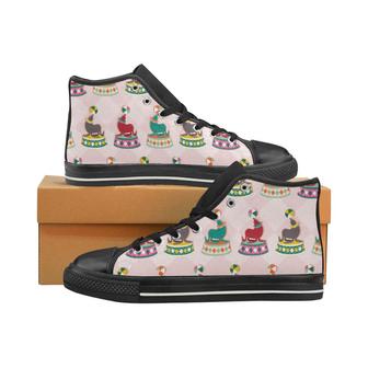 Colorful Sea Lion Pattern Men's High Top Shoes Black - Monsterry