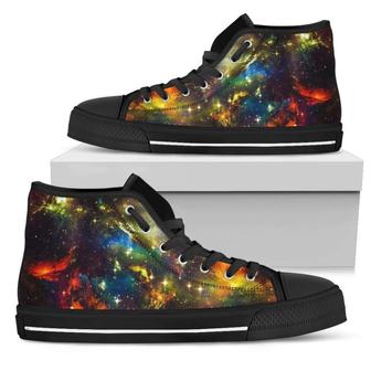 Colorful Universe Galaxy Space Print Women's High Top Shoes - Monsterry UK