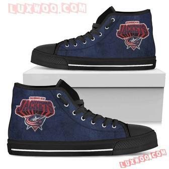 Columbus Blue Jackets High Top Shoes Sport Sneakers | Favorety UK