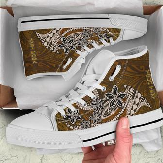 Cook Islands Custom Personalised High Top Shoes - Polynesian Boar Tusk - - Monsterry CA