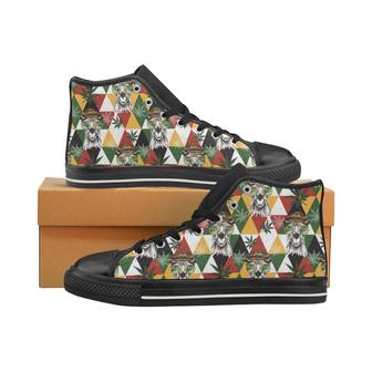 Cool Camel Leaves Pattern Men's High Top Shoes Black - Monsterry UK