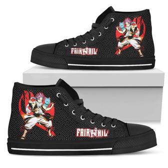 Cool Happy And Natsu Sneakers High Top Shoes Fairy Tail | Favorety UK