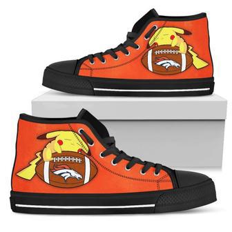 Cool Pikachu Laying On Ball Denver Broncos High Top Shoes | Favorety UK