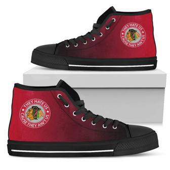 Cool They Hate Us Cause They Ain't Us Chicago Blackhawks High Top Shoes | Favorety DE