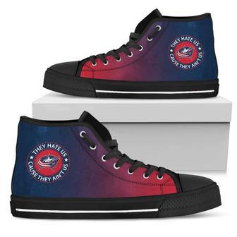 Cool They Hate Us Cause They Ain't Us Columbus Blue Jackets High Top Shoes | Favorety AU