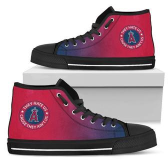 Cool They Hate Us Cause They Ain't Us Los Angeles Angels High Top Shoes | Favorety