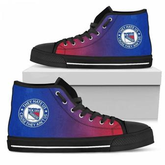 Cool They Hate Us Cause They Ain't Us New York Rangers High Top Shoes | Favorety
