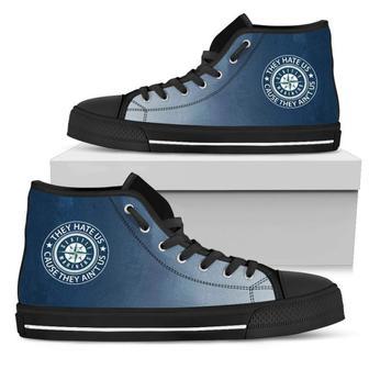 Cool They Hate Us Cause They Ain't Us Seattle Mariners High Top Shoes | Favorety