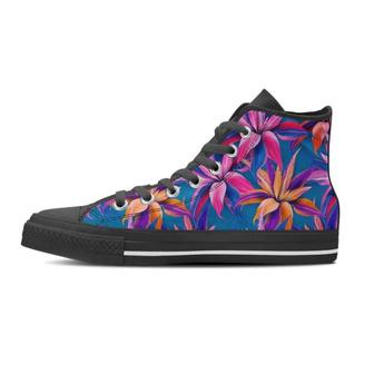 Cordyline Tropical Floral Print Men's High Top Shoes - Monsterry UK