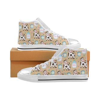 Cow bottle of milk pattern Women's High Top Shoes White - Monsterry AU