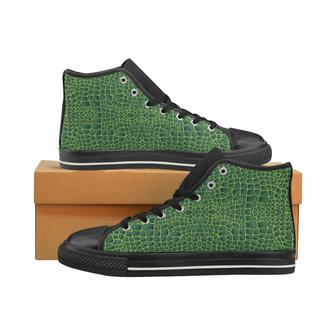Crocodile Skin Printed Women's High Top Shoes Black - Monsterry AU
