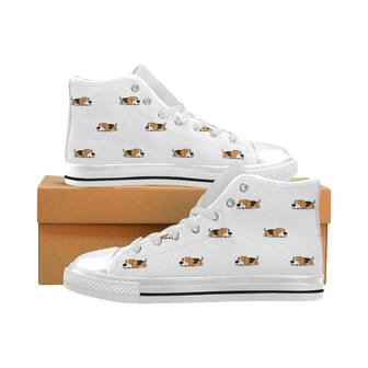 Cute beagle dog sleeping pattern Men's High Top Shoes White - Monsterry UK