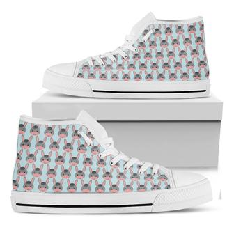 Cute Cartoon Donkey Pattern Print White High Top Shoes - Monsterry CA